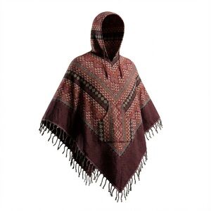 Hooded Poncho Shawl – Boho Statement Piece